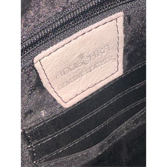 BEAUTIFUL UNIQUE GENUINE Leather Anuschka hand painted striped purse with floral - Picture 6 of 10